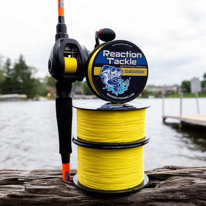 Reaction Tackle Braided Fishing Line - NO FADE Yellow - NEW